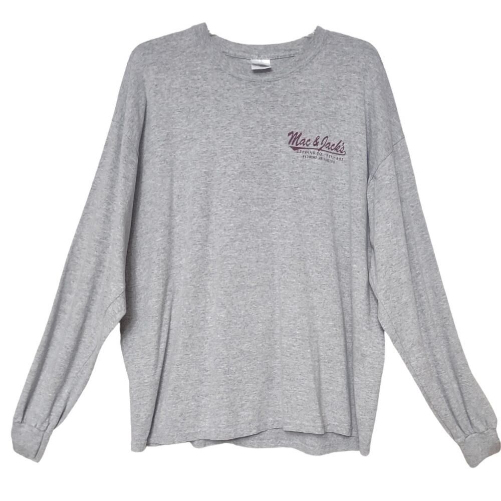 MAC & JACK Men's Long Sleeve T-shirt Size XL Heather Gray Big & Tall Plus Size
